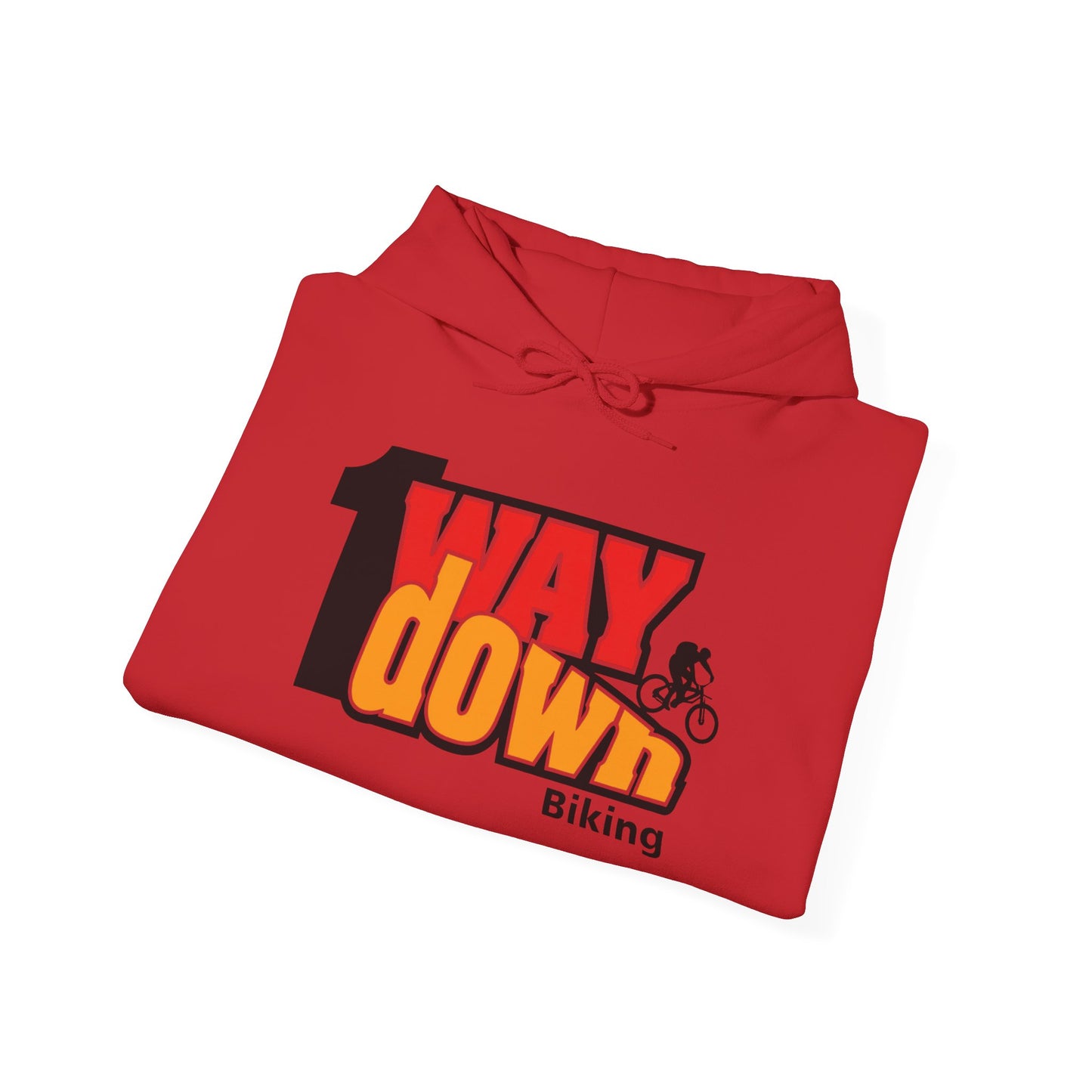 1 Way Down Biking Hoodie – Retro Mountain Bike Graphic Sweatshirt