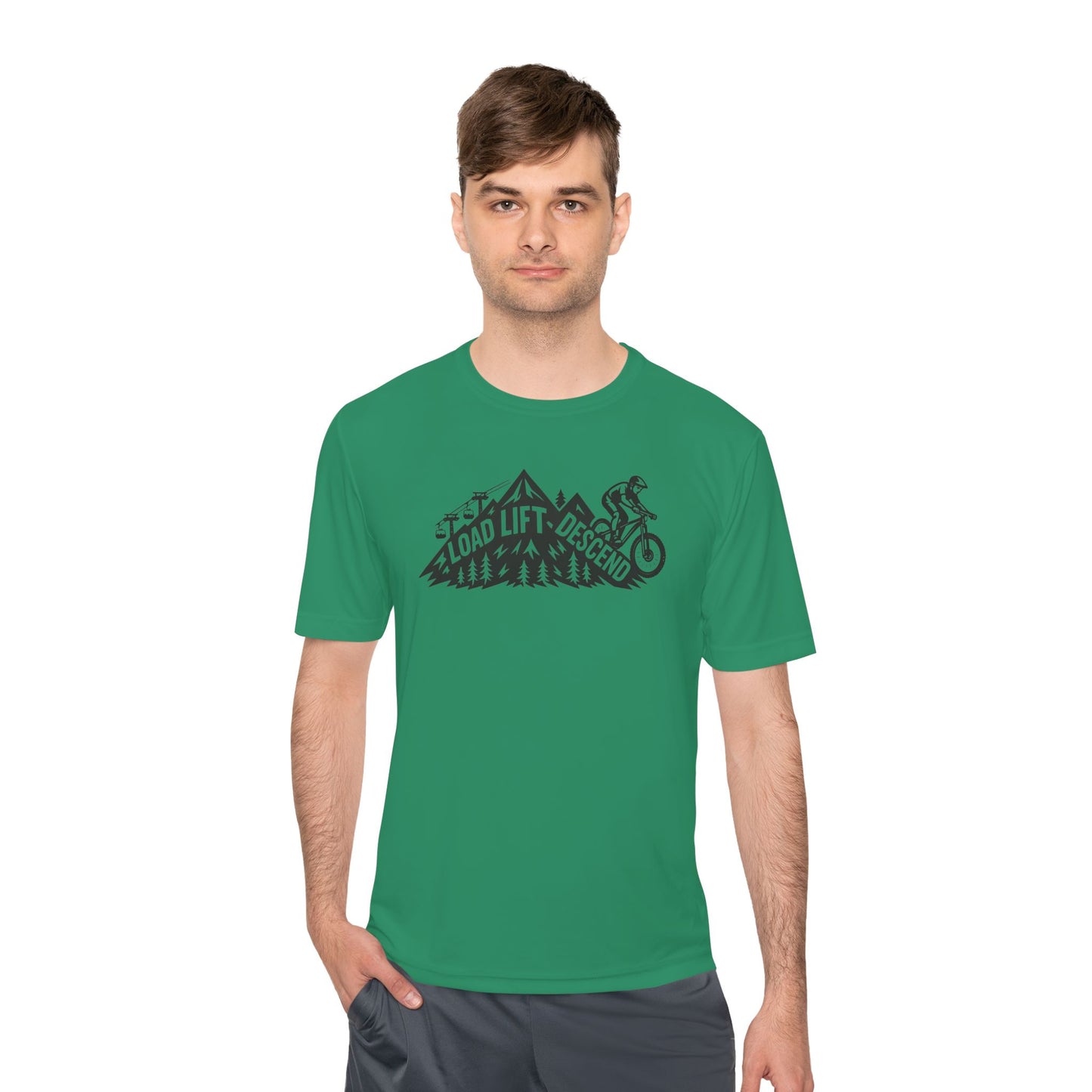 Mountain Biker Tee — "Load, Lift, Descend" Cycling Shirt