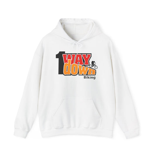 1 Way Down Biking Hoodie – Retro Mountain Bike Graphic Sweatshirt